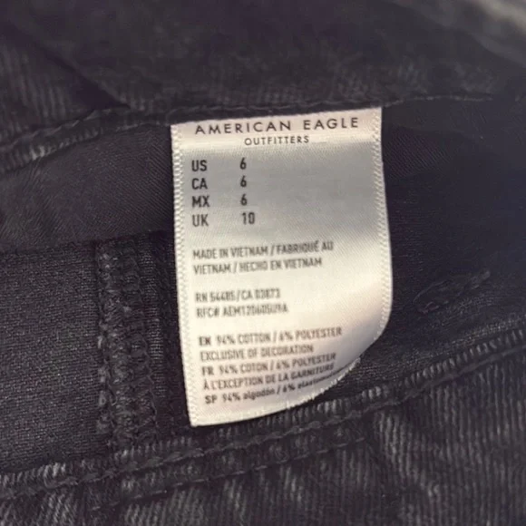 American Eagle Black Denim Button Up Mini Skirt Size 6 - Picture 5 of 5